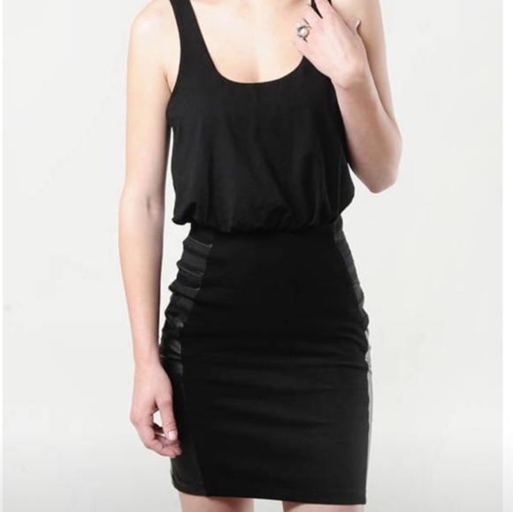 Alice + Olivia Dresses & Skirts - Alice + Olivia Nicky Blouson Leather Panel Dress